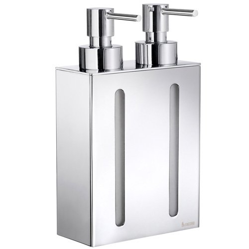 Smedbo Wall Mounted Double Pump Soap Dispenser in Polished Chrome