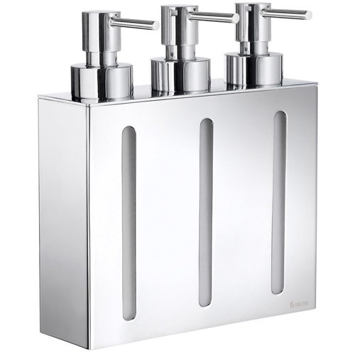 Smedbo Wall Mounted Triple Pump Soap Dispenser in Polished Chrome