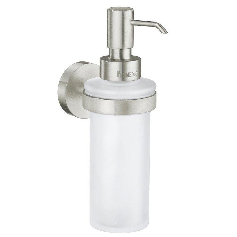 Smedbo Frosted Glass Soap Dispenser Wall Mounted Brushed Nickel