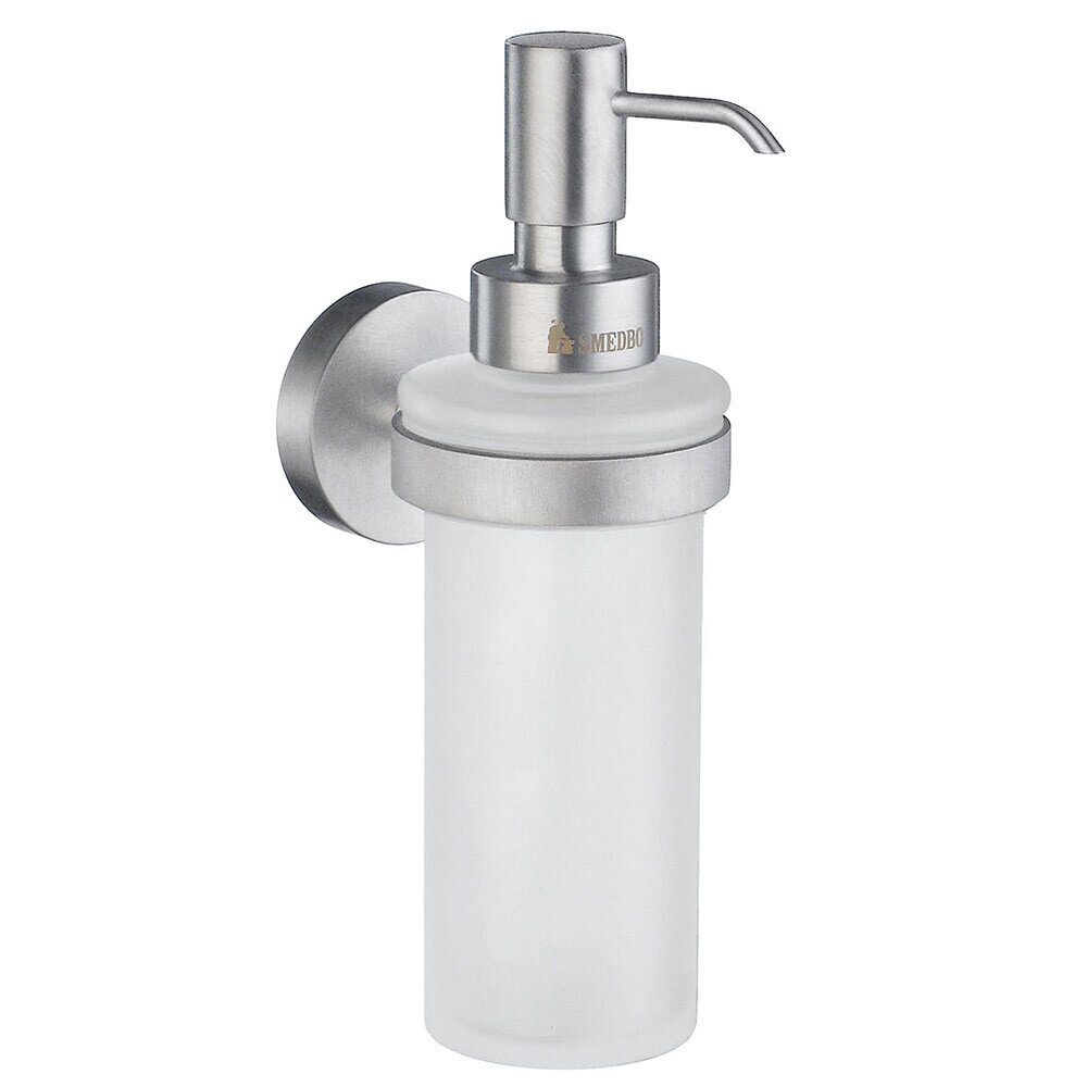 Smedbo Frosted Glass Soap Dispenser Wall Mounted Brushed Chrome