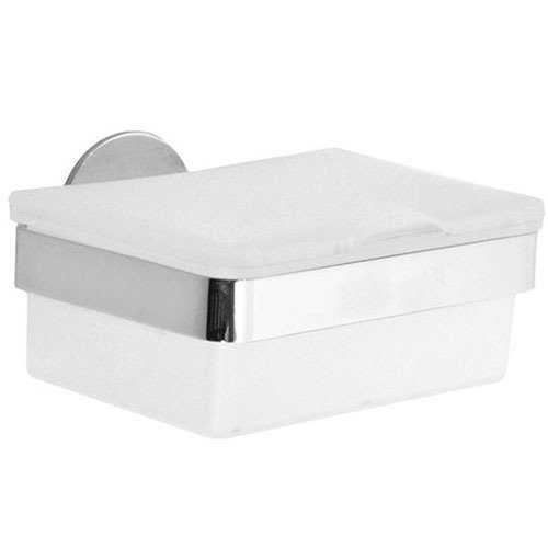 Smedbo Wet Tissue Box Holder with Frosted Glass in Polished Chrome