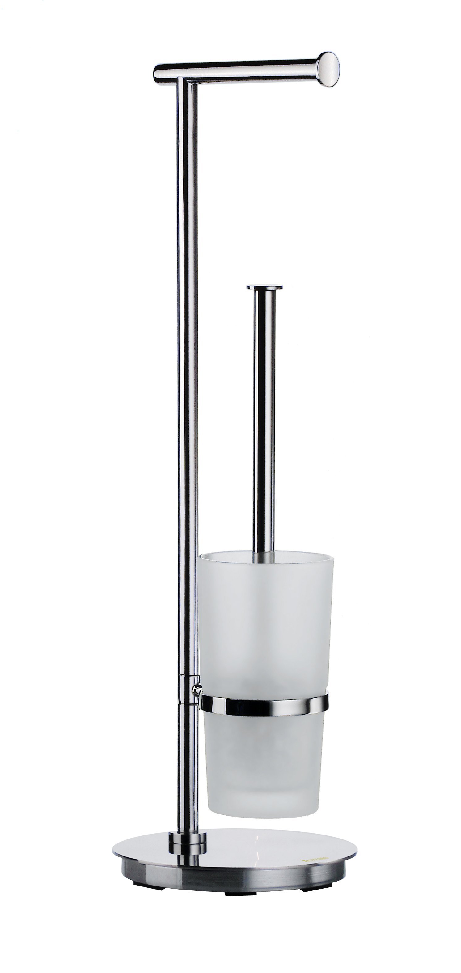 Smedbo Lite Toilet Brush/Roll Holder with Round Base in Stainless Steel Polished