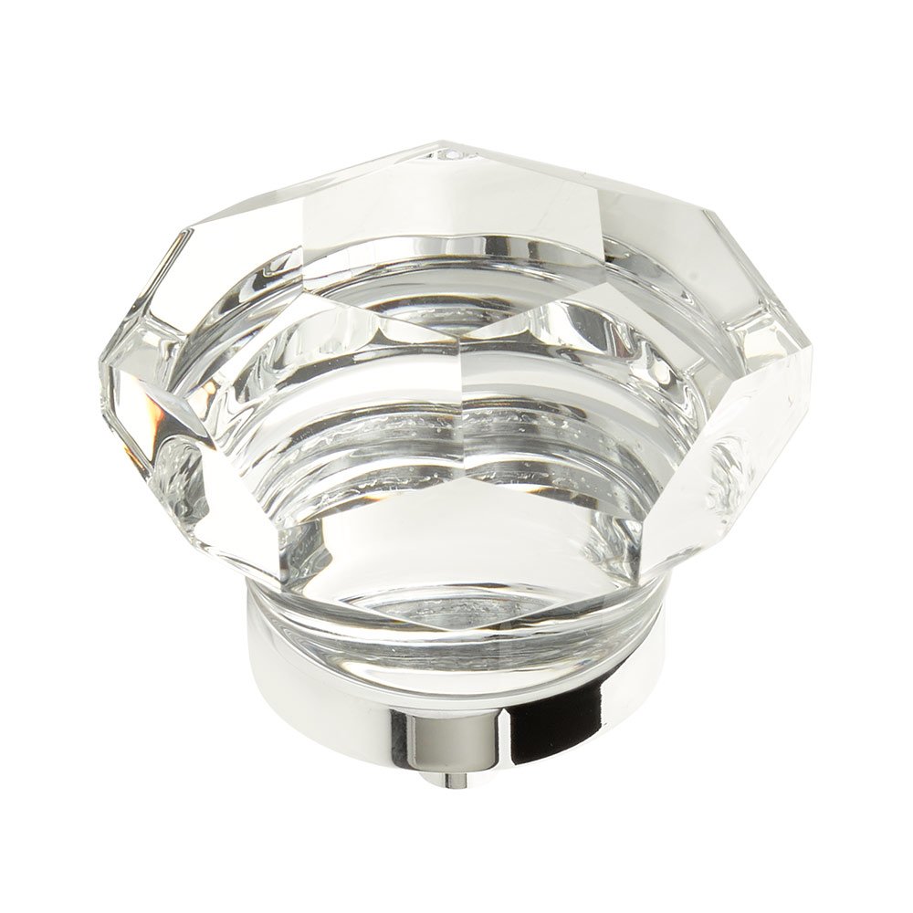 Schaub and Company 1 3/4" Diameter Faceted Dome Glass Knob in Polished Chrome