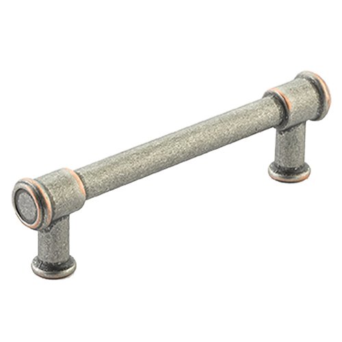 Schaub and Company 3 3/4" Centers Pull in Distressed Pewter/Copper