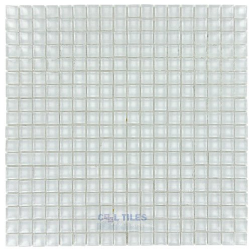 Stellar Tile 5/8" x 5/8" Glass Mosaic Tile in Ice White
