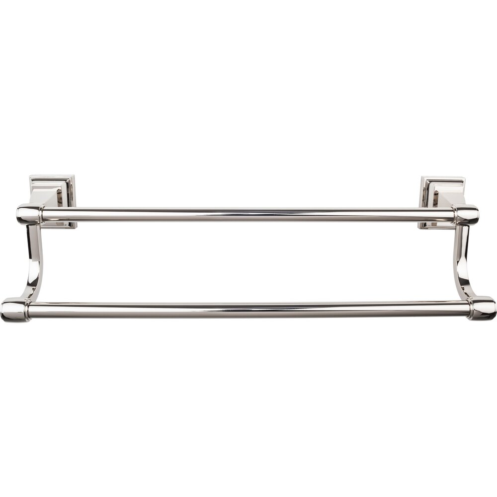 Top Knobs Stratton Bath Towel Bar 30" Double in Polished Nickel