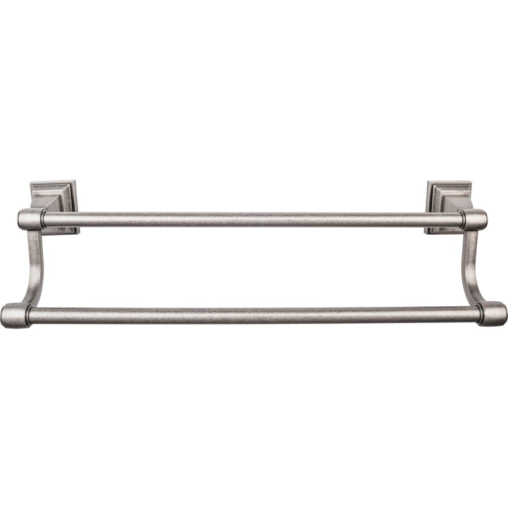Top Knobs Stratton Bath Towel Bar 18" Double in Antique Pewter