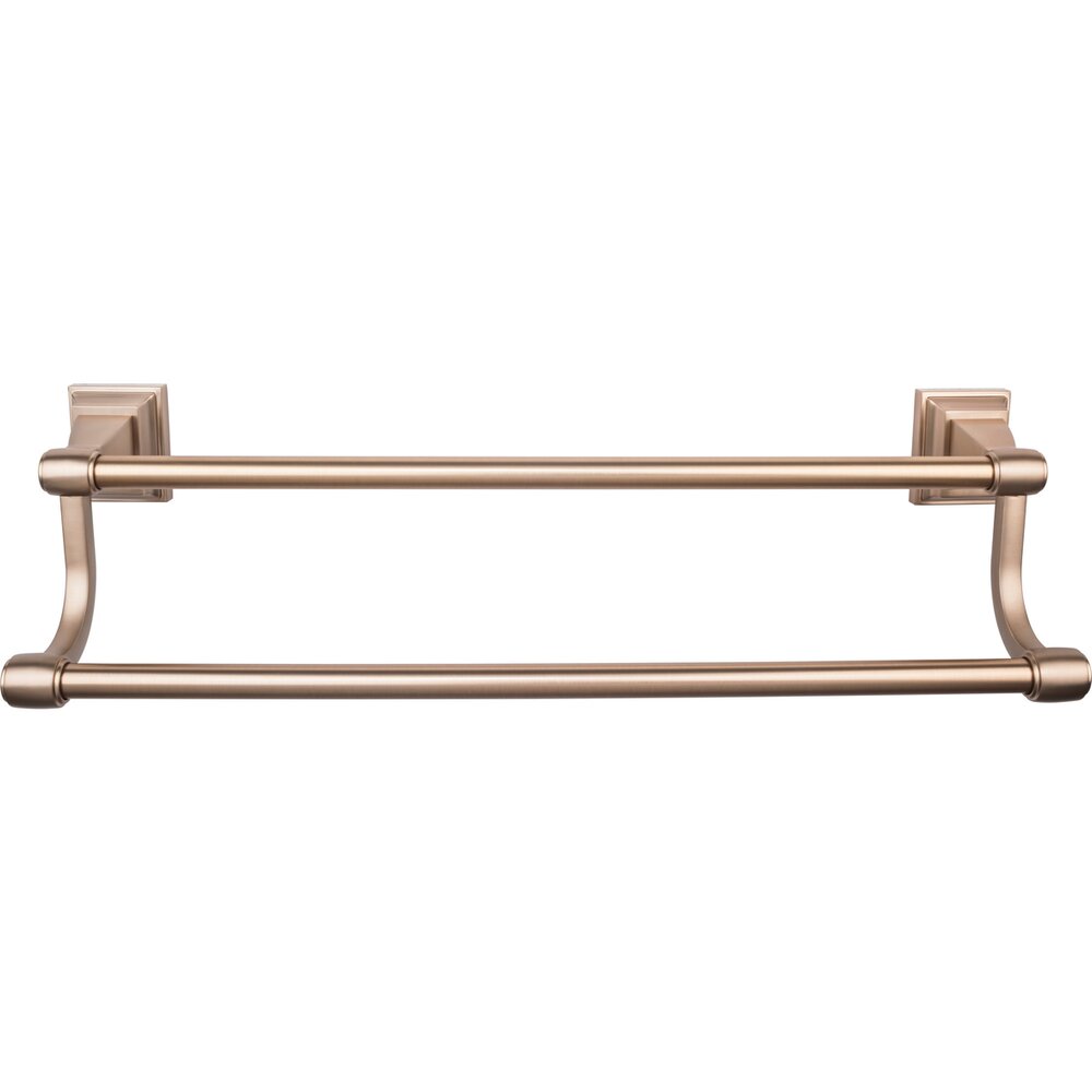 Top Knobs Stratton Bath Towel Bar 24" Double in Brushed Bronze