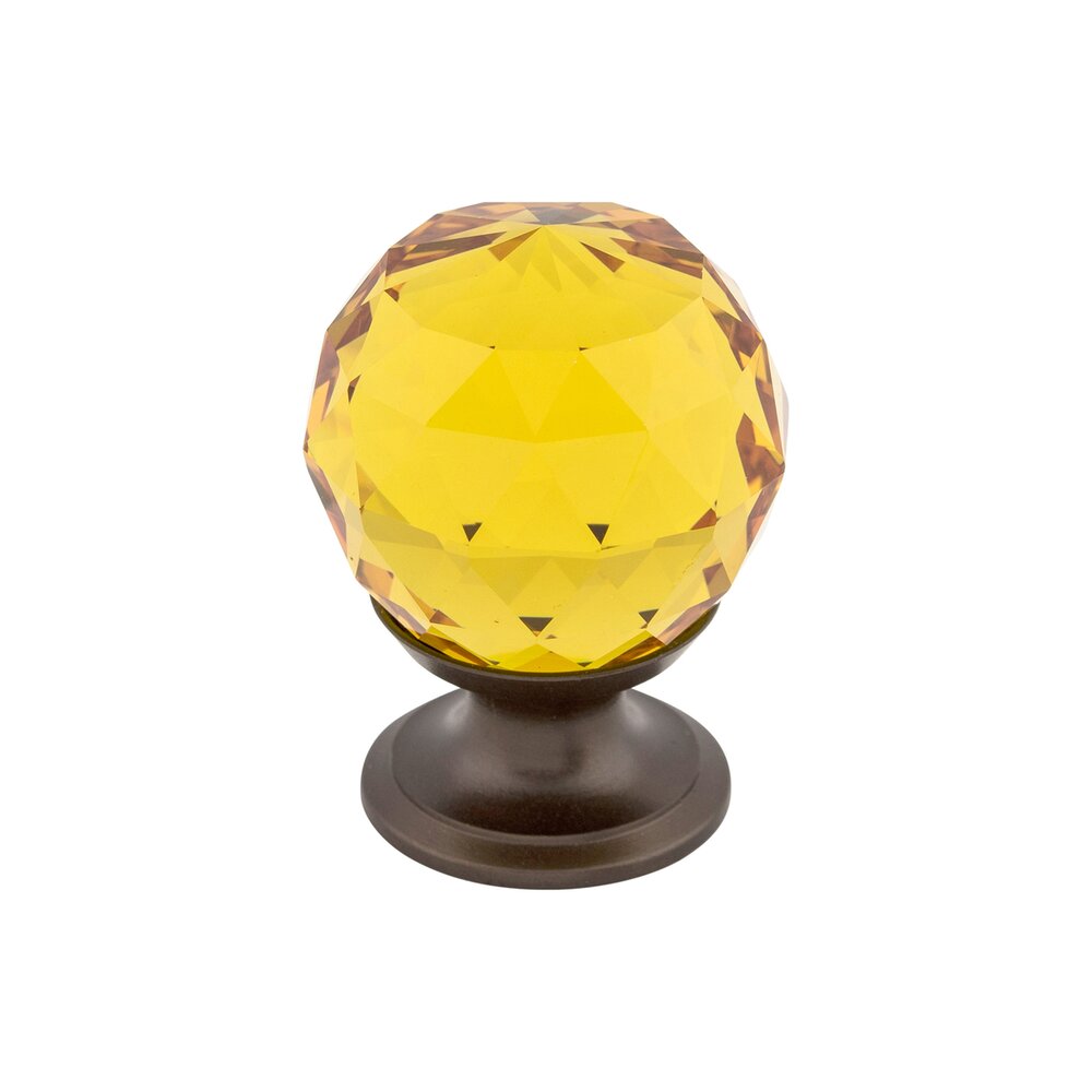 Top Knobs Amber Crystal 1 1/8" Diameter Mushroom Knob in Oil Rubbed Bronze