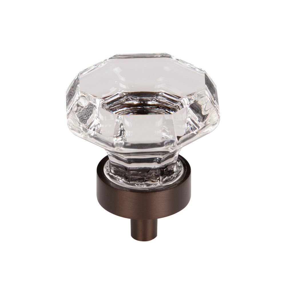 Top Knobs Clear Octagon Crystal 1 3/8" Long Geometric Knob in Oil Rubbed Bronze
