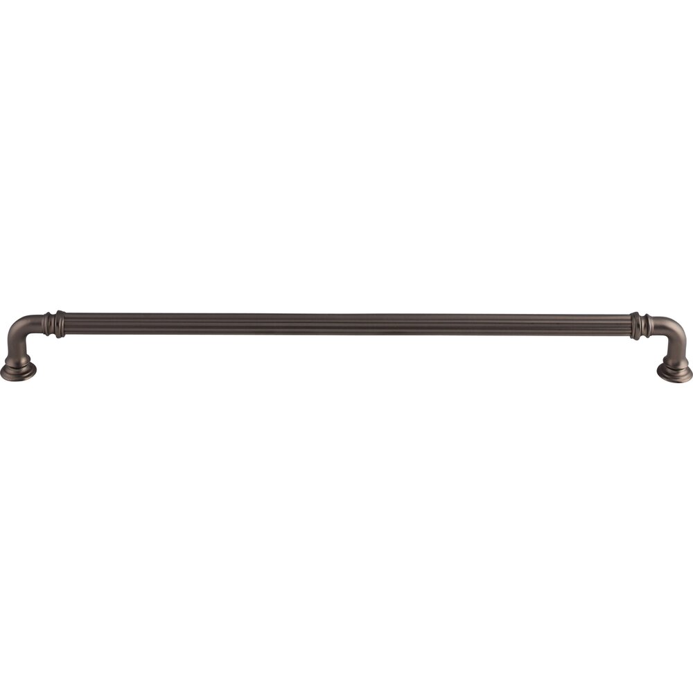Top Knobs Reeded 12" Centers Bar Pull in Ash Gray