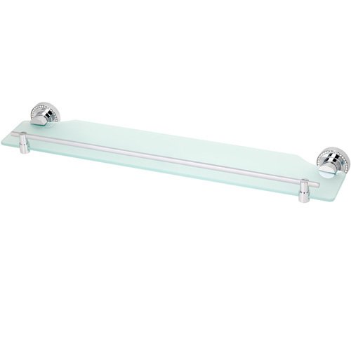 Topex Solid Brass 24" Bath Shelf with Guard Rail in Polished Chrome with Swarovski Crystals