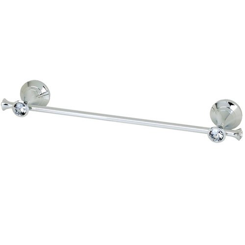 Topex Solid Brass 12" Towel Bar in Polished Chrome with Crystals