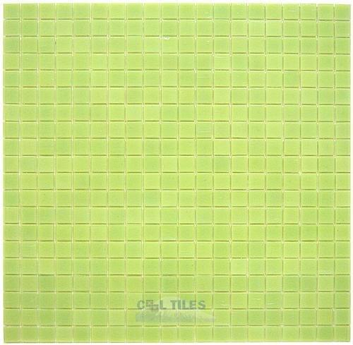 Vicenza Mosaico Glass Tiles 5/8" Glass Film-Faced Sheets in Pale Green