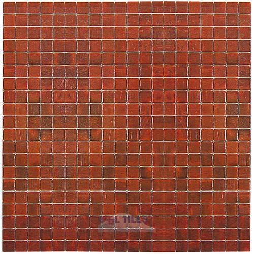 Vicenza Mosaico Glass Tiles 5/8" Glass Film-Faced Sheets in Rust