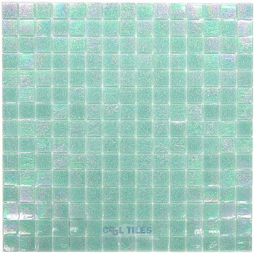 Vicenza Mosaico Glass Tiles 3/4" Glass Film-Faced Sheets in Aqua Glow