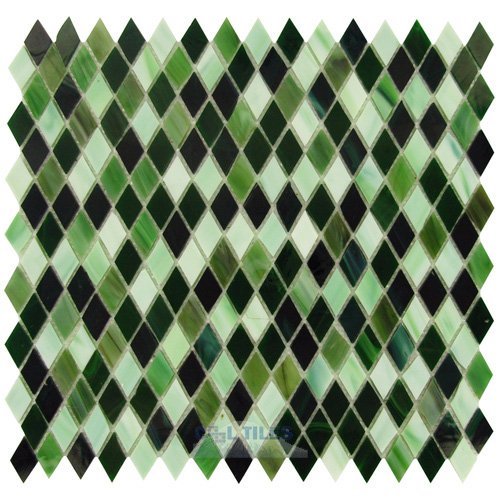 Illusion Glass Tile 5th Avenue 11" x 11 1/4" Mesh Backed Sheet in Irish Blend