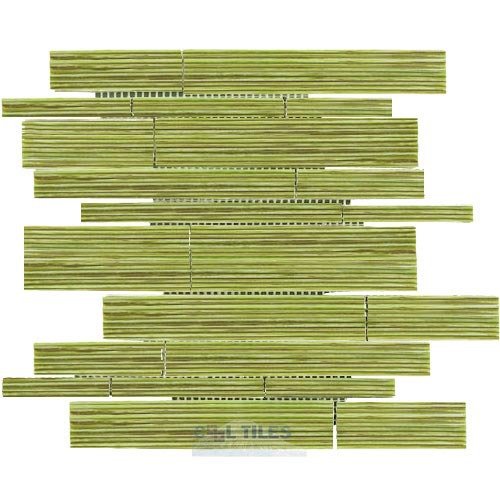 Illusion Glass Tile Glass Mosaic Tile in Green Blend