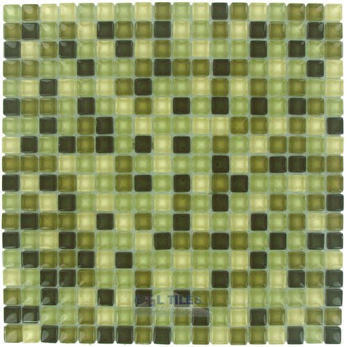 Illusion Glass Tile 5/8" x 5/8" Glass Mosaic Tile in Mountain Meadow Clear