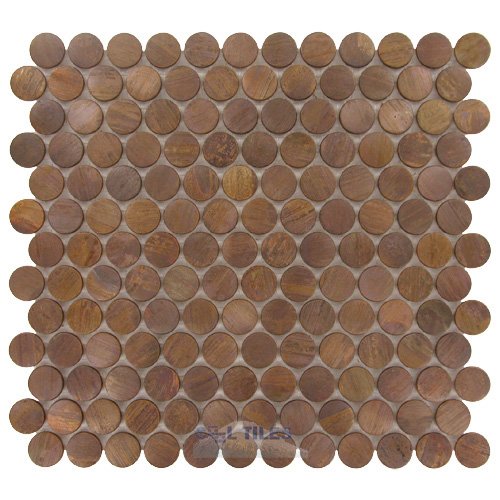 Illusion Glass Tile Nickels Mosaic in Antique Copper