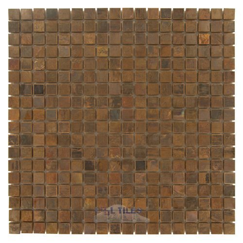 Illusion Glass Tile 5/8" x 5/8" Mosaic in Antique Copper
