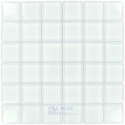Illusion Glass Tile 1 7/8" x 1 7/8" Glass Mosaic Tile in White