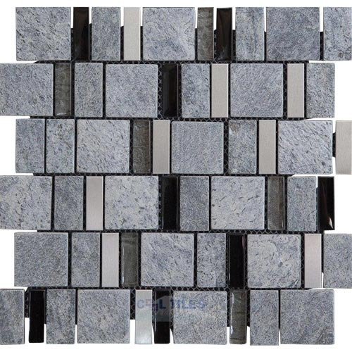 Illusion Glass Tile Glass and Metal Mosaic Tile in Wisdom