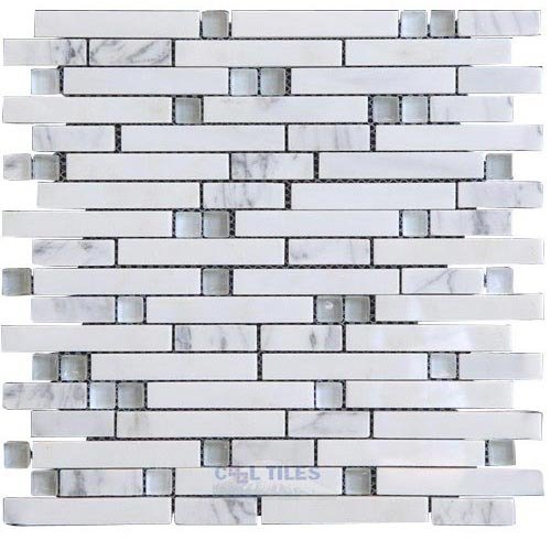 Illusion Glass Tile Glass and Stone Mosaic Tile in Fossil