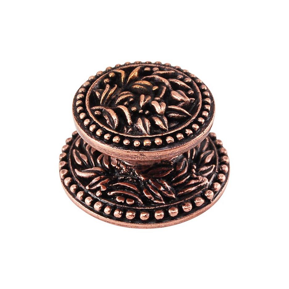 Vicenza Hardware Large Floral Knob 1 1/4" in Antique Copper