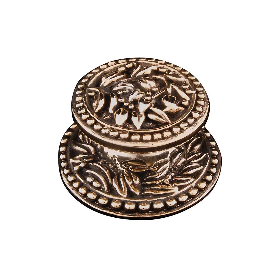 Vicenza Hardware Large Floral Knob 1 1/4" in Antique Gold
