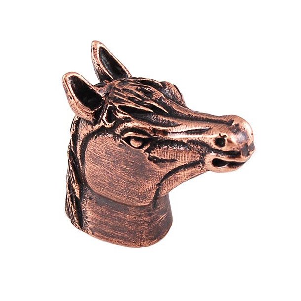 Vicenza Hardware Small Horse Head Knob in Antique Copper