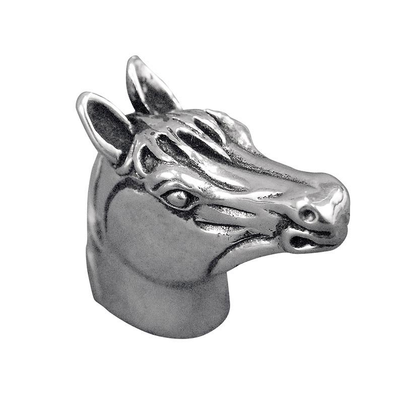 Vicenza Hardware Small Horse Head Knob in Antique Silver
