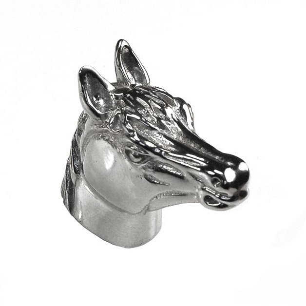 Vicenza Hardware Small Horse Head Knob in Polished Silver