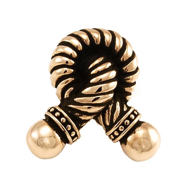 Vicenza Hardware Small Twisted Rope Knob in Antique Gold