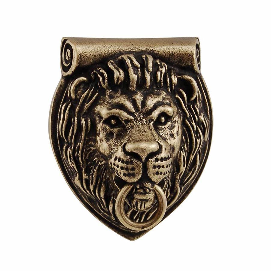 Vicenza Hardware Lion Head Knob in Antique Brass