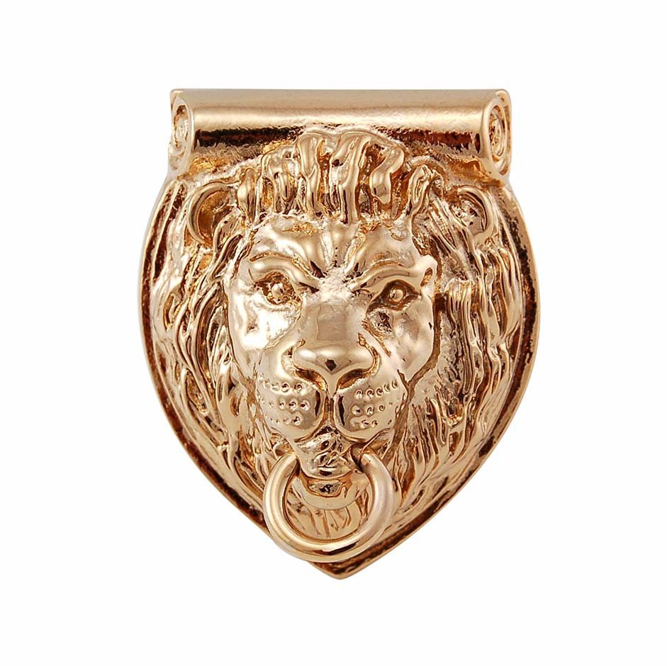 Vicenza Hardware Lion Head Knob in Polished Gold