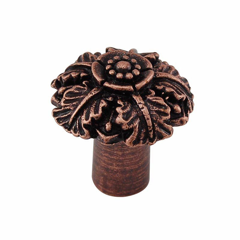 Vicenza Hardware Small Flower Knob 1 1/16" in Antique Copper