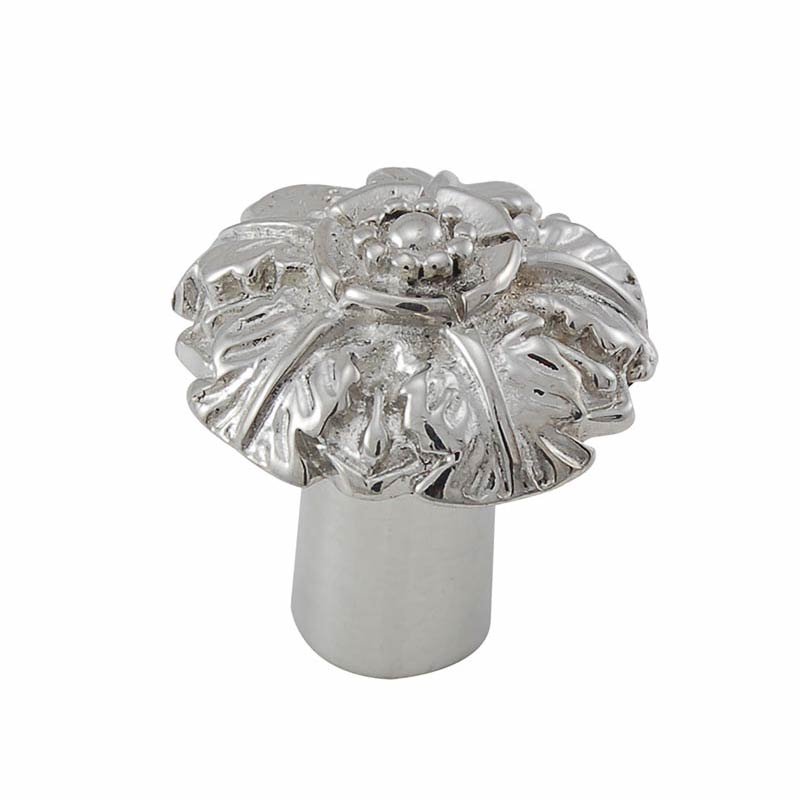 Vicenza Hardware Small Flower Knob 1 1/16" in Polished Silver