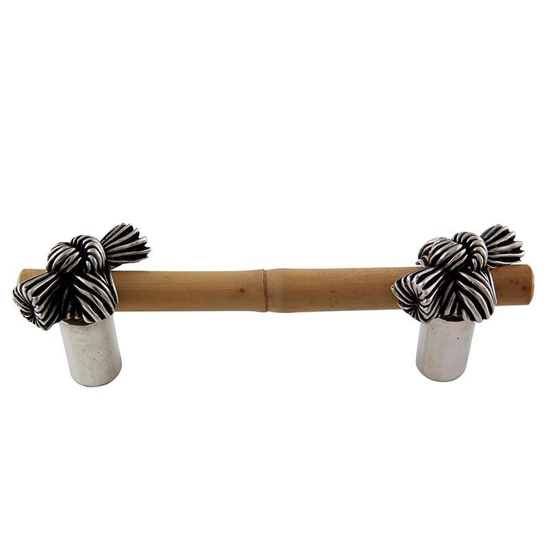Vicenza Hardware Real Bamboo And Knot Handle 76mm in Antique Silver