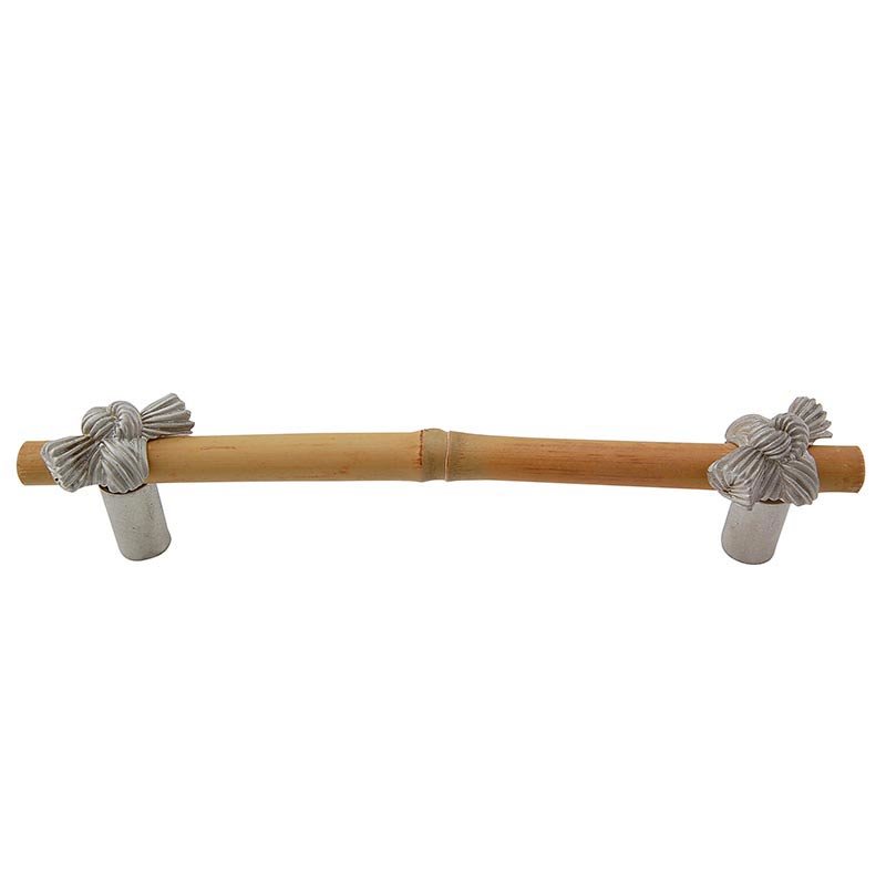 Vicenza Hardware 5" Centers Bamboo Knot Pull in Satin Nickel