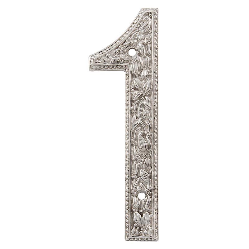 Vicenza Hardware 1 Number in Polished Silver