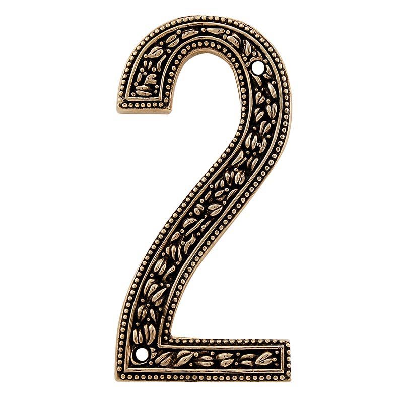Vicenza Hardware 2 Number in Antique Gold