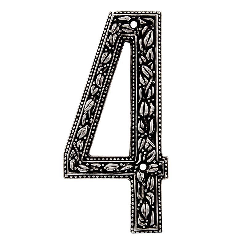 Vicenza Hardware 4 Number in Antique Silver