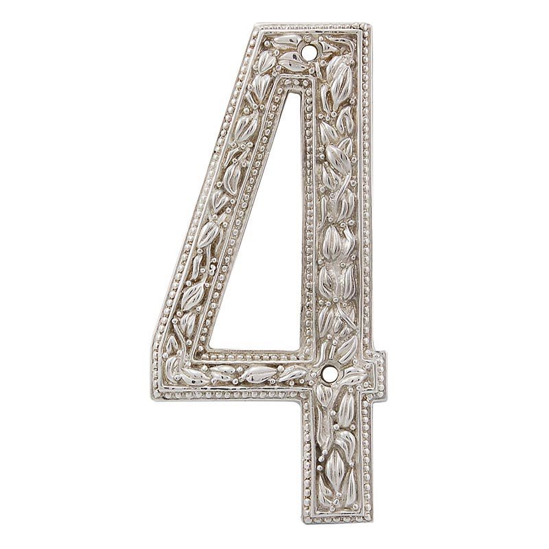 Vicenza Hardware 4 Number in Polished Silver