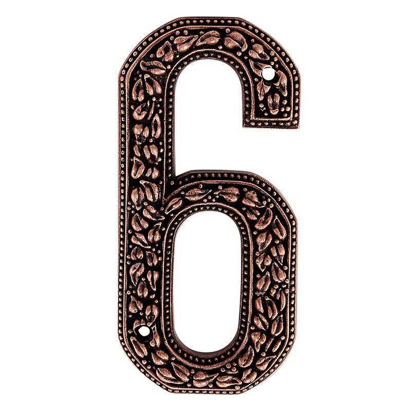 Vicenza Hardware 6 Number in Antique Copper