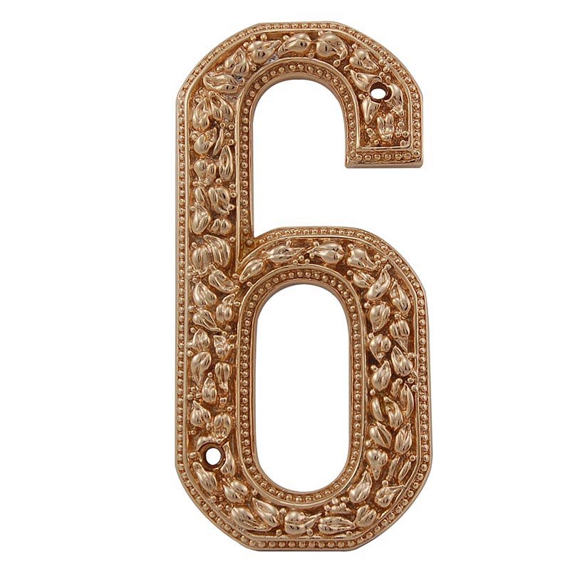 Vicenza Hardware 6 Number in Polished Gold