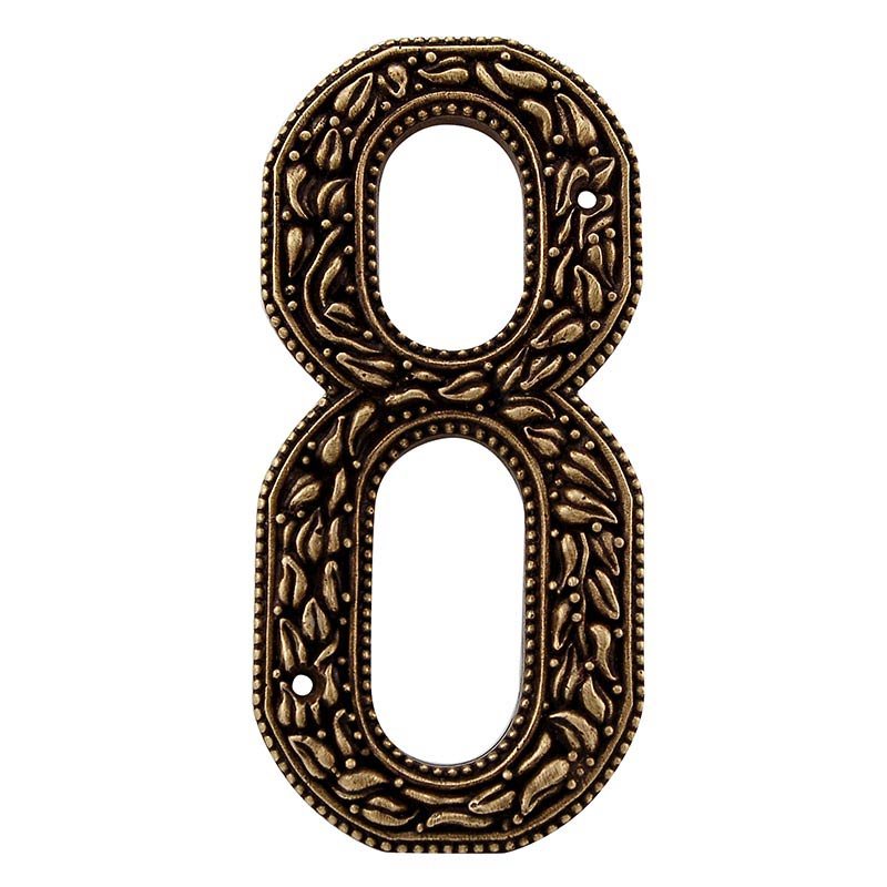 Vicenza Hardware 8 Number in Antique Brass