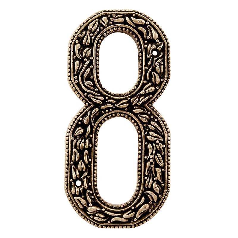 Vicenza Hardware 8 Number in Antique Gold