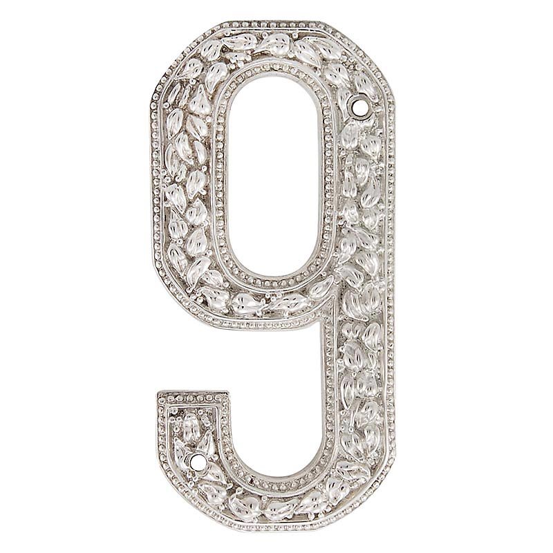 Vicenza Hardware 9 Number in Polished Nickel