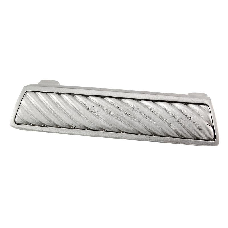 Vicenza Hardware 3" Centers Wavy Lines Cup Pull in Satin Nickel